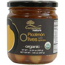Spanish Picolimon Olives with Spices - Organic