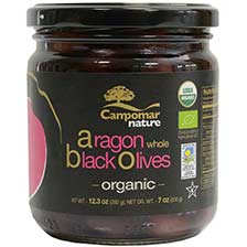 Spanish Whole Black Aragon Olives- Organic