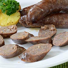 Elk Sausage with Apples, Pears and Port Wine