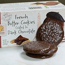 French Butter Cookies Coated in Dark Chocolate