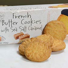 French Butter Cookies with Sea Salt and Caramel