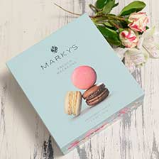 French Almond Macarons Assortment - Blue Box