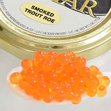 Smoked Rainbow Trout Roe Caviar - Malossol, Farm Raised