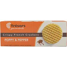 French Crispy Waffle Crackers with Poppy and Pepper