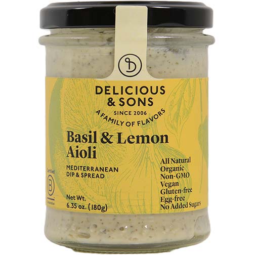 Aioli Spread with Basil and Lemon, Organic