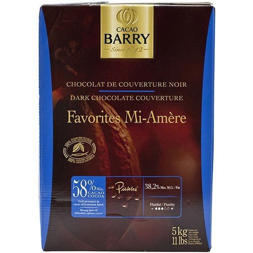 Cacao Barry Dark Chocolate - 58% Cacao - Favorites Mi-Amere