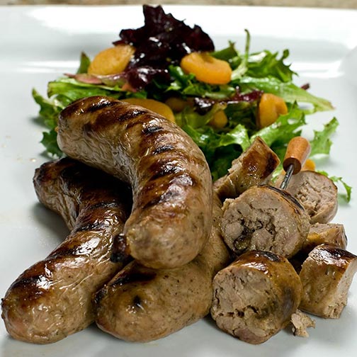 Duck Sausage with Fig and Brandy