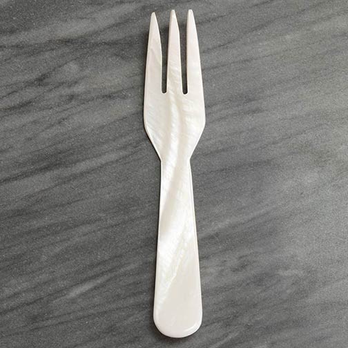 Fancy Hand Carved Mother of Pearl Caviar Serving Fork