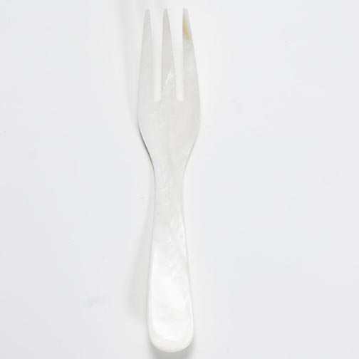 Fancy Hand Carved Mother of Pearl Caviar Serving Fork - 4.5 inches