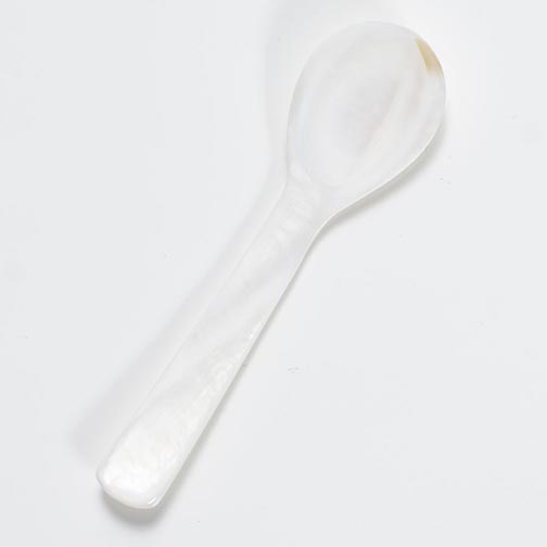 Small Caviar Serving Spoon - Hand Carved Mother of Pearl