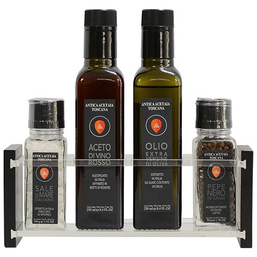 Italian Table Set - Olive Oil, Vinegar, Salt and Pepper