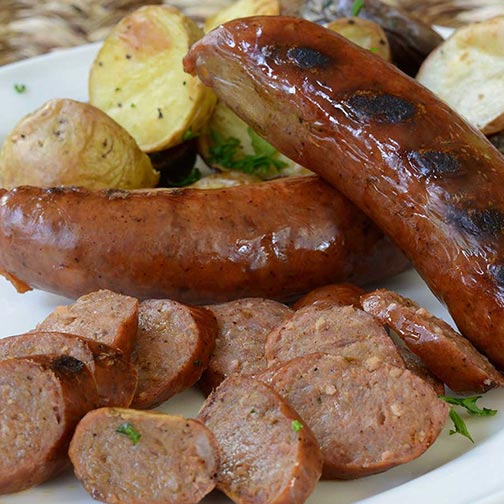 Smoked Venison Sausages with Port Wine
