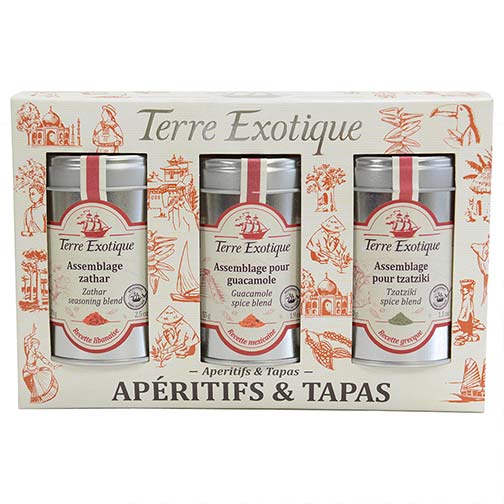 Aperitifs and Tapas Spice Set - Guacamole, Tzatziki and Zathar Seasonings