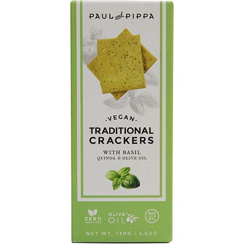 Traditional Crackers with Basil, Quinoa and Olive Oil, Vegan