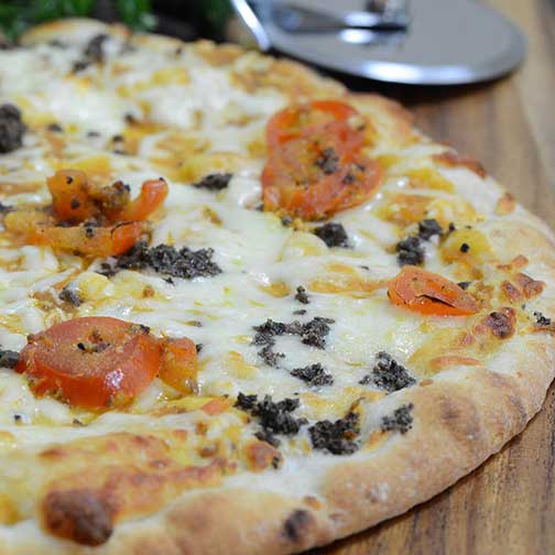 Cherry Tomato and Black Italian Summer Truffles Frozen Pizza