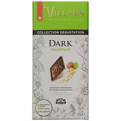 Villars Swiss Dark Chocolate with Hazelnuts